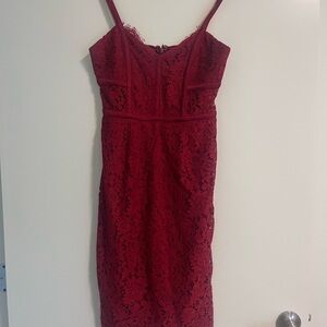 Express Red Sheath Mini Dress Spaghetti Strap